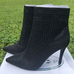 Guess Black Rhinestone Heeled Boots